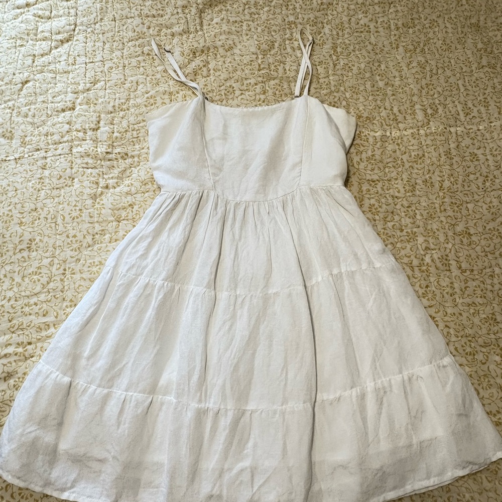 White Tiered Ruffled Mini Sundress